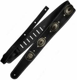 Richter 1565 Motörhead Black/Old Silver Leather Guitar Strap Silver