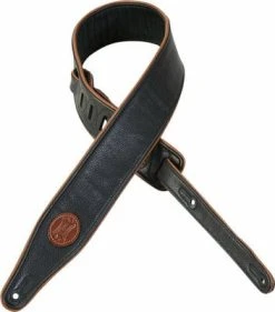 Levys MSS17 Leather Guitar Strap Black