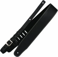Richter Luxury Buffalo Black Leather Guitar Strap Black