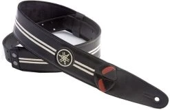 Yamaha Race Leather Guitar Strap Black & Ivory
