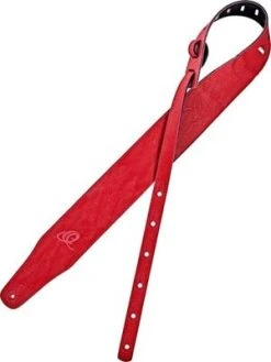 Ortega OSVG-75RD Leather Guitar Strap Red