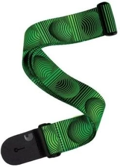 D'Addario Polyester Guitar Strap Optical Art Green Orbs