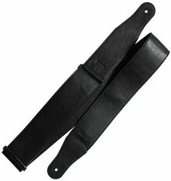 Richter Stronghold II Black Leather Guitar Strap Black