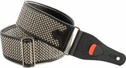 RightOnStraps Salt & Pepper II Leather Guitar Strap Beige-Black